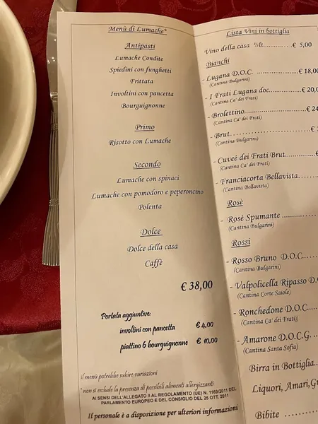 menu 0 of Trattoria La Rassica (Aperto su prenotazione)