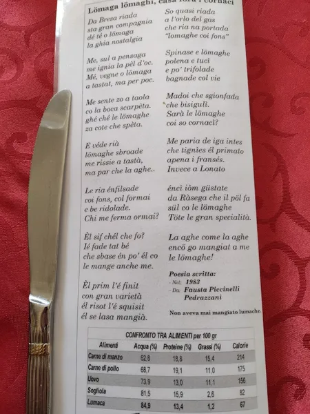 menu 1 of Trattoria La Rassica (Aperto su prenotazione)