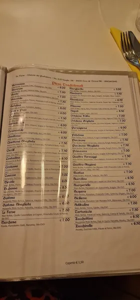 menu 1 of Le Farse - l'Osteria del Professore