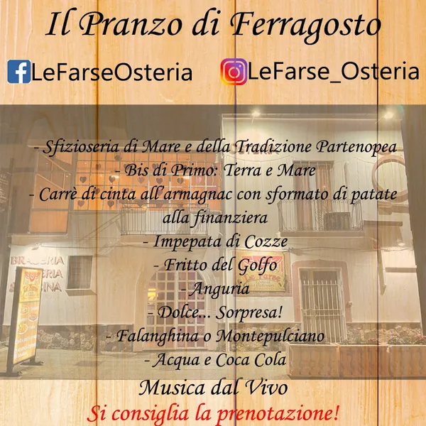 menu 2 of Le Farse - l'Osteria del Professore