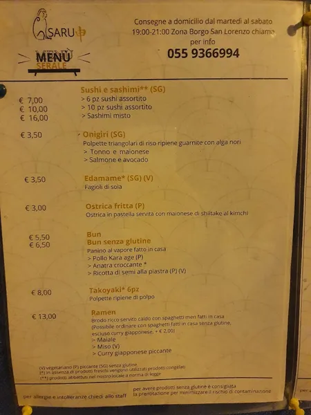 menu 0 of Saru