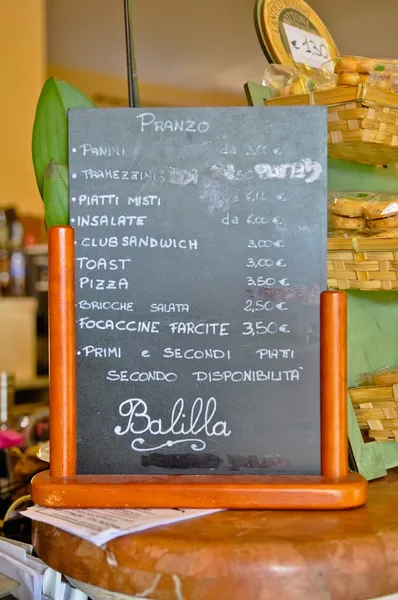 menu 1 of Balilla