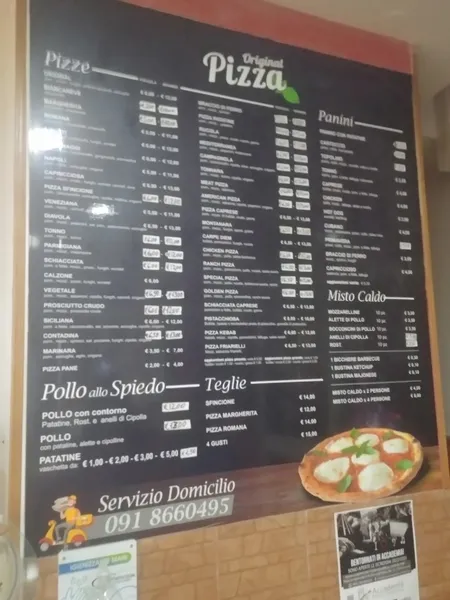 menu 0 of Original Pizza