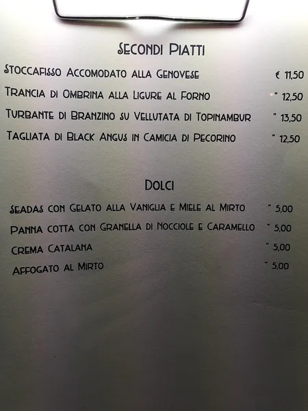 menu 0 of Trattoria Tharros