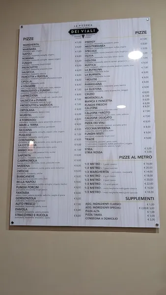 menu 0 of Pizzeria Dei Viali D'Asporto