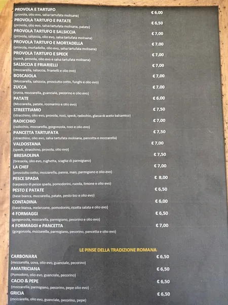 menu 1 of StreetTiamo ristorante