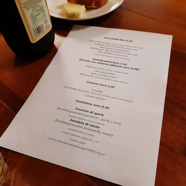 menu 1 of Trattoria Commercio