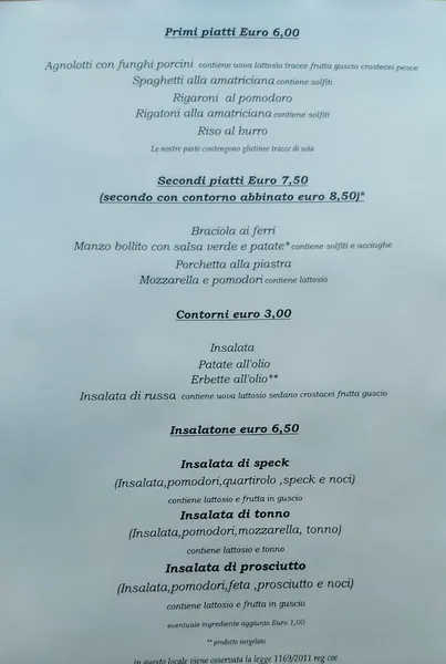 menu 0 of Trattoria Commercio