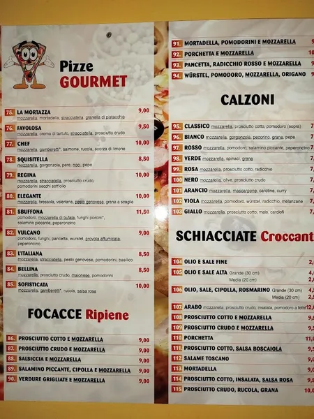 menu 1 of Pizzeria Venere di Lattici Simona