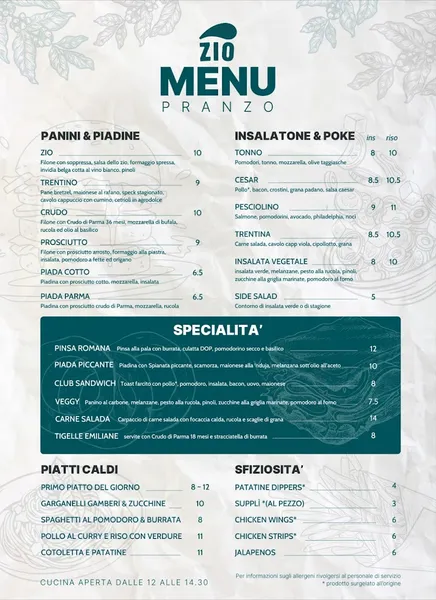 menu 0 of Zio Spirito