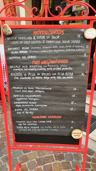 menu 1 of Piccola Osteria Bianchin - il primo bàcaro veneziano in Trentino!