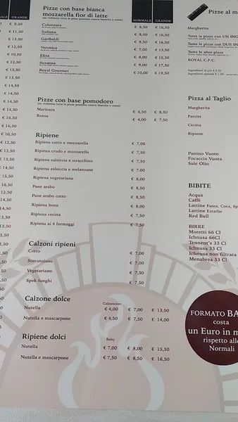 menu 2 of Pizzeria Ci Fa Conca