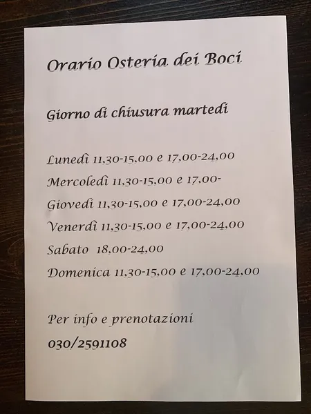 menu 0 of Osteria Dei Boci