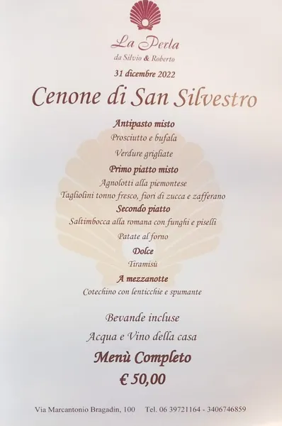 menu 0 of Ristorante Trattoria LA PERLA