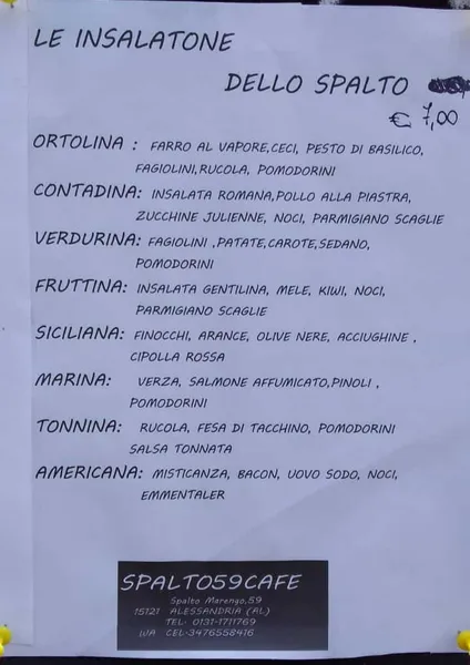 menu 0 of Spalto 59 Cafè