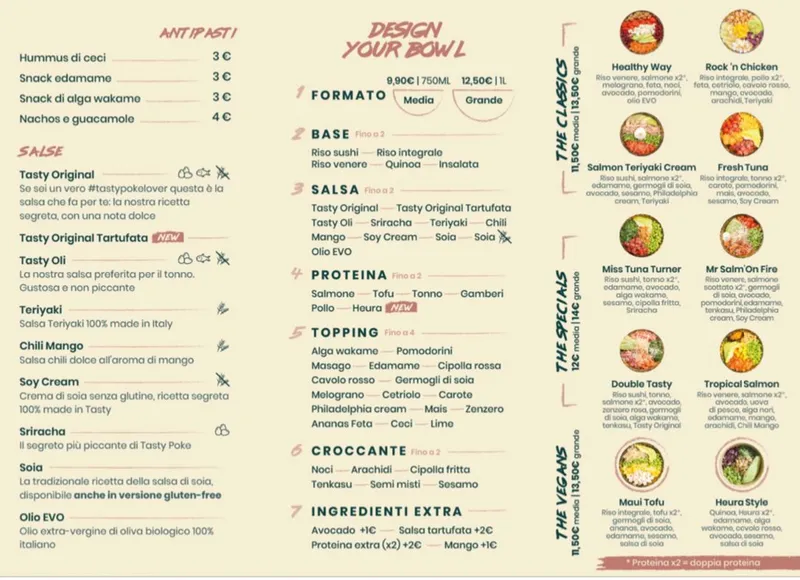 menu 0 of Tasty Poke Torino