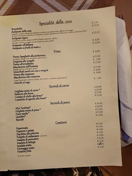 menu 1 of La Villa