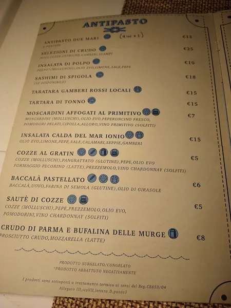 menu 0 of Ristorante Due Mari