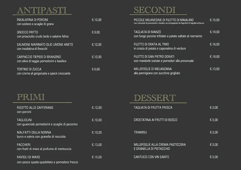 menu 0 of Ristorante Watt