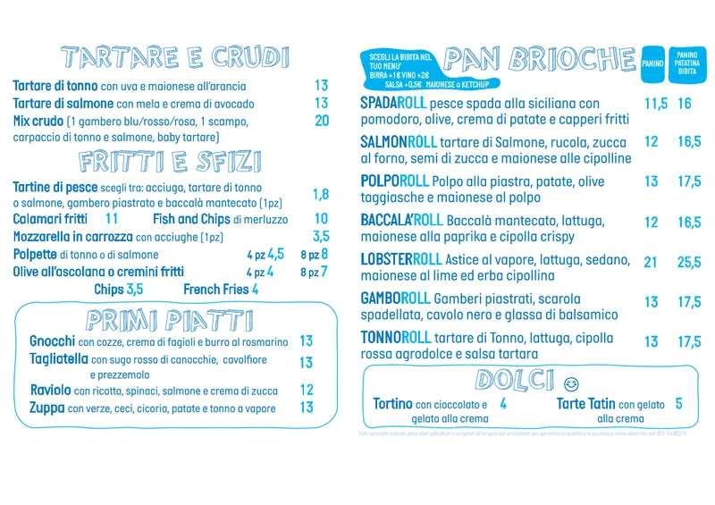 menu 0 of Lato Mare