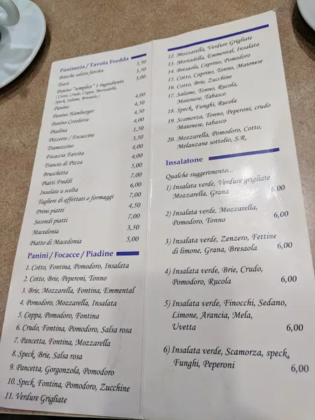 menu 0 of Il Cappuccino