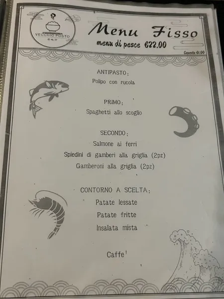 menu 2 of Vecchio Posto