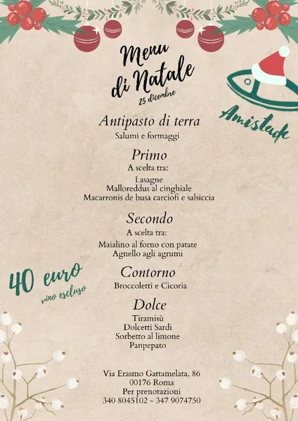 menu 0 of Amistade