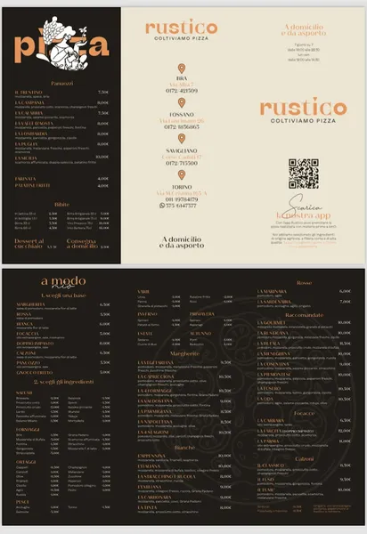 menu 0 of Pizzeria RUSTICO Torino - Coltiviamo Pizza