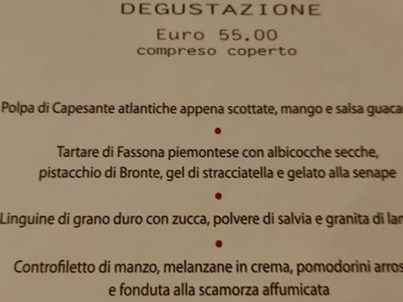 menu 1 of Hostaria Ducale