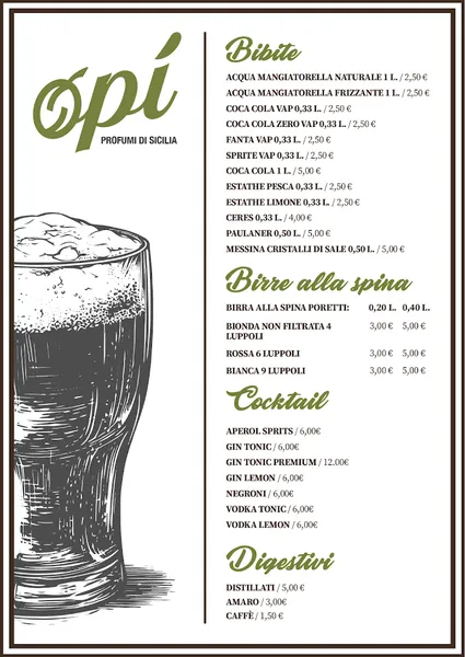 menu 1 of Opí Profumi di Sicilia