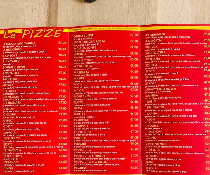 menu 1 of Pizzeria Ferrando