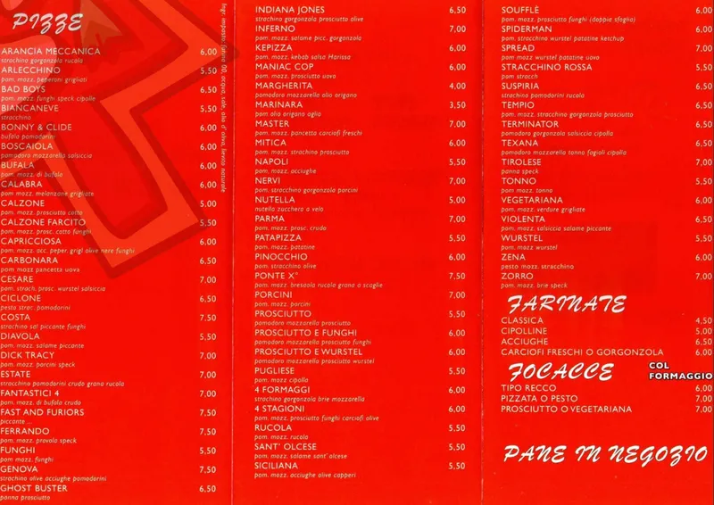 menu 2 of Pizzeria Ferrando