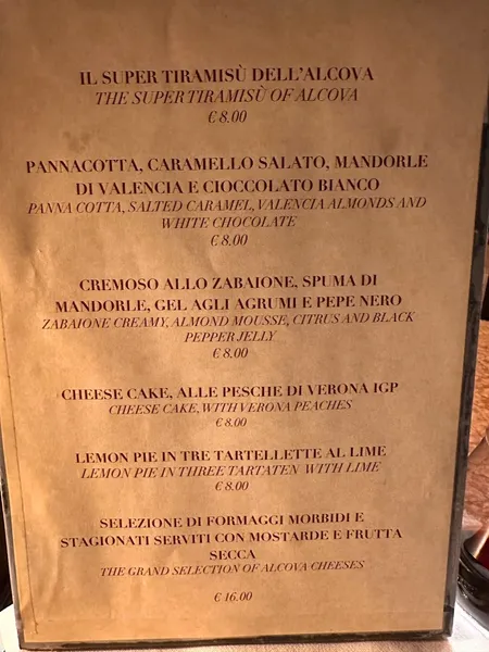 menu 1 of La Locanda Verona