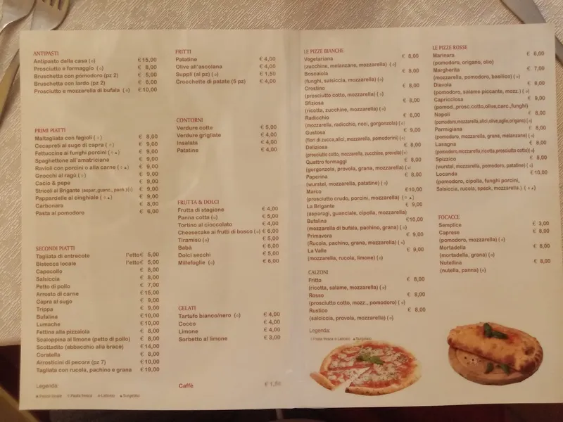 menu 1 of La Valle dei Briganti