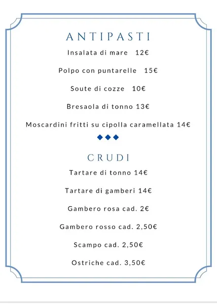 menu 2 of Bistrot La Favola