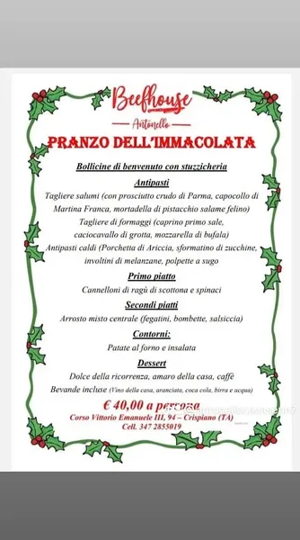 menu 0 of Beefhouse antonello