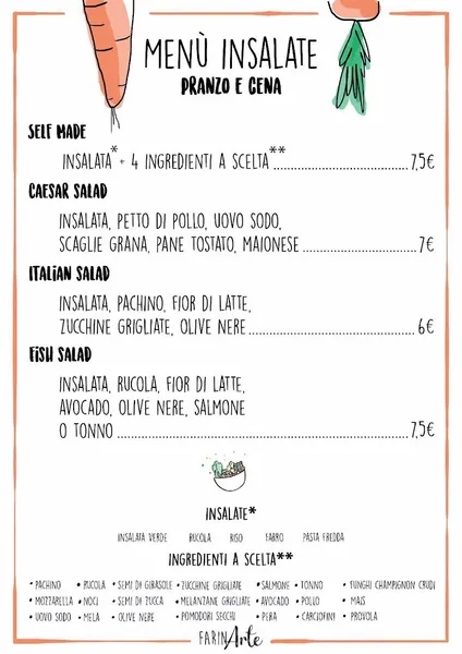 menu 1 of FarinArte