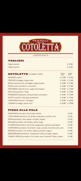 menu 2 of Fratelli della Cotoletta