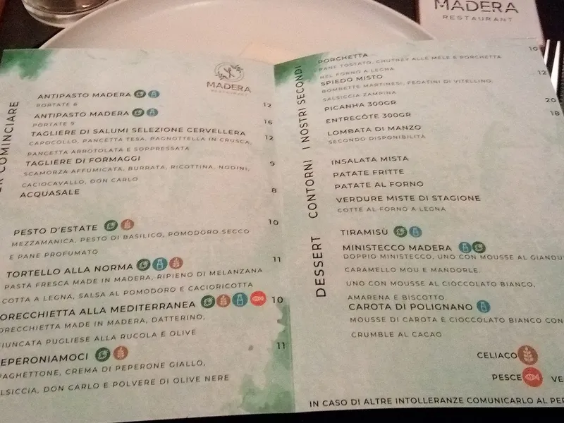 menu 0 of Madera Restaurant