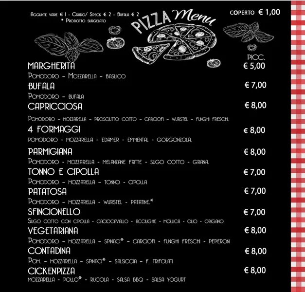 menu 1 of Al Pomodoro