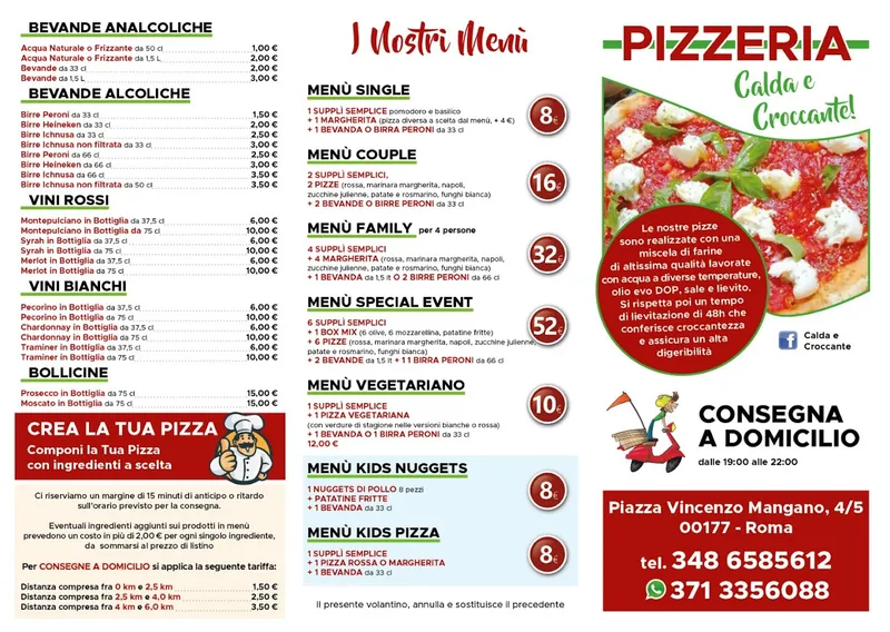 menu 0 of Pizzeria Calda e Croccante