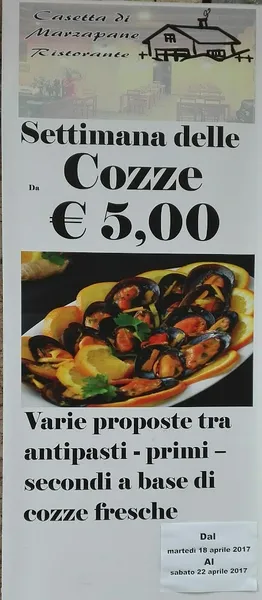 menu 2 of Casetta Di Marzapane