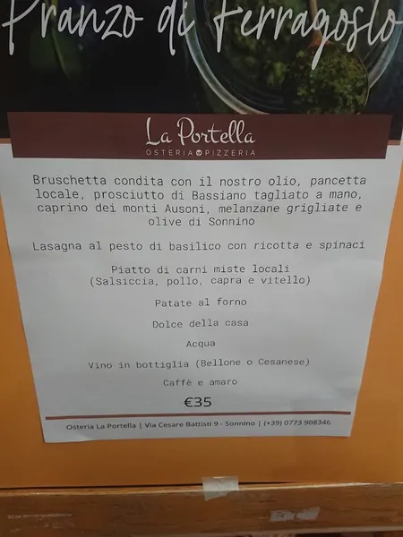 menu 0 of Osteria La Portella