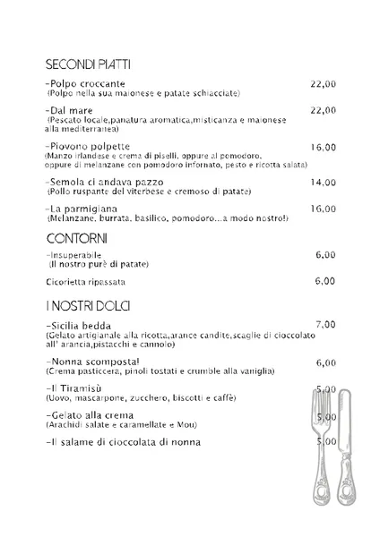 menu 0 of Tiuni Osteria contemporanea