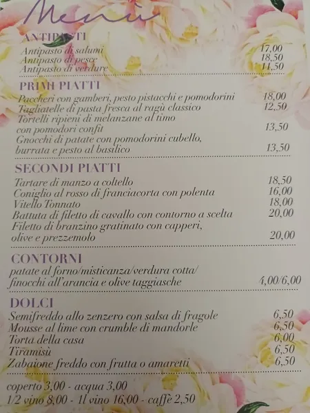 menu 0 of Trattoria Al Fontanone