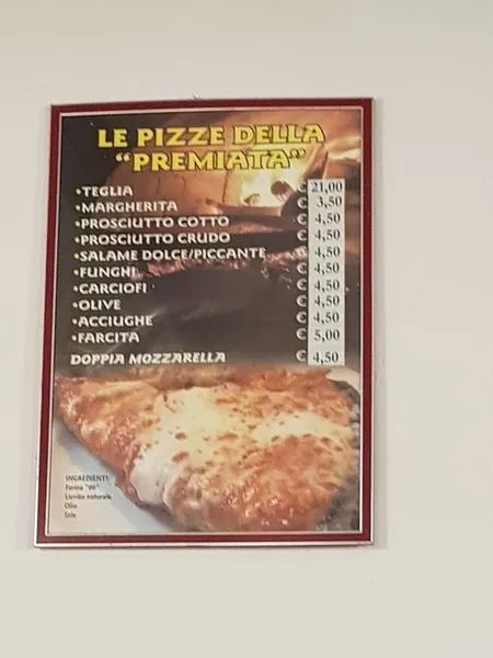 menu 0 of La Premiata Pizzeria Adriano