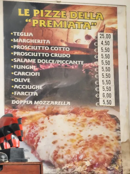 menu 1 of La Premiata Pizzeria Adriano