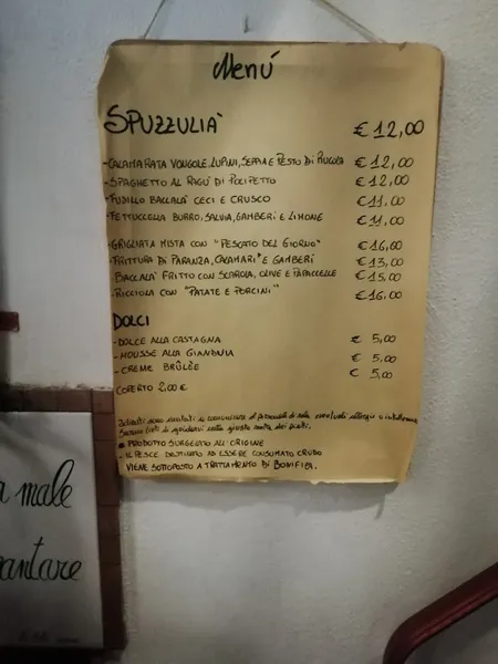 menu 2 of Ristorante Pazza Marea