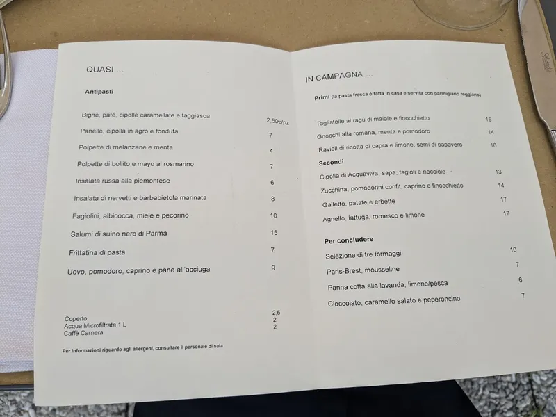 menu 1 of Osteria Lagrandissima