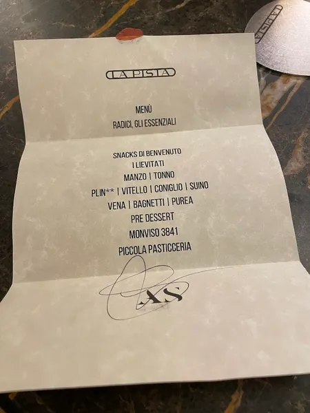 menu 0 of La Pista